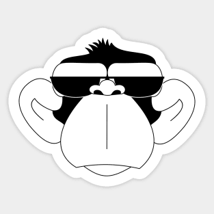 Monkey serious citizen sunglasses BW Sticker